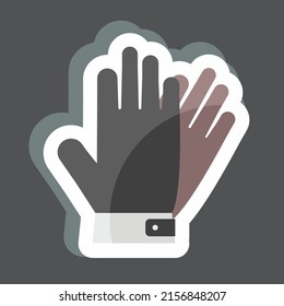 Sticker Leather Gloves. suitable for men accessories symbol. simple design editable. design template vector. simple symbol illustration