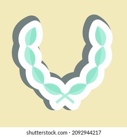 Sticker Leaves Wreath - Simple illustration, Good for Prints , Announcements, Etc