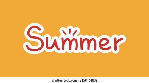 Sticker lettering summer. Isolated vector element for summer party.