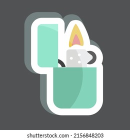 Sticker Lighter. suitable for men accessories symbol. simple design editable. design template vector. simple symbol illustration