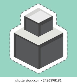 Sticker line cut 3D Modeling. relacionado con el símbolo Creative Concept. diseño simple editable. ilustración simple