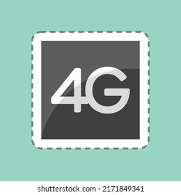 Sticker line cut 4G. suitable for Mobile Apps symbol. simple design editable. design template vector. simple symbol illustration
