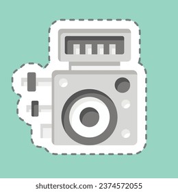 Sticker line cut ABS Control Module. related to Car Maintenance symbol. simple design editable. simple illustration
