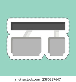 Pedal de freno del acelerador de corte de la línea de pegamento. relacionado con el símbolo de piezas de automóvil. diseño simple editable. ilustración simple
