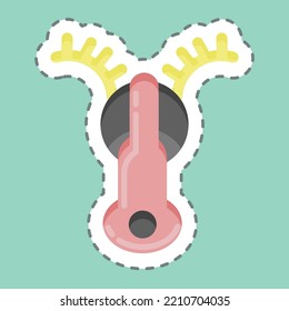 Sticker Line Cut Access Zip. Suitable For Sportswear Symbol. Simple Design Editable. Design Template Vector. Simple Illustration