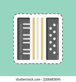Sticker line cut Accordion. suitable for education symbol. simple design editable. design template vector. simple illustration