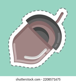 Sticker line cut Acorn. suitable for Nuts symbol. simple design editable. design template vector. simple illustration