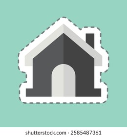 Sticker line cut Address. related to Healthcare symbol. design editable