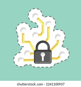 Sticker line cut Adversarial Attacks. related to Machine Learning symbol. simple design editable. simple illustration. simple vector icons