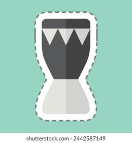 Sticker line cut African Drum. related to South Africa symbol. simple design illustration