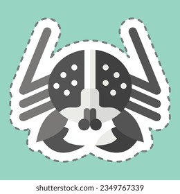 Sticker line cut Alaskan King Crab. related to Alaska symbol. simple design editable. simple illustration