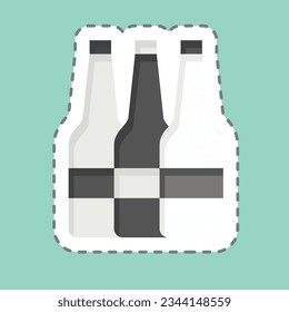 Sticker line cut Alcohol. related to Addiction Dictionary symbol. simple design editable. simple illustration