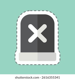 Sticker line cut Alert. related to Exclamation symbol. design editable