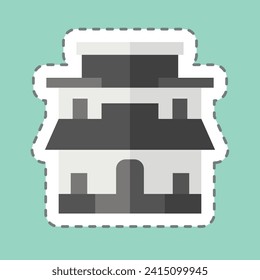 Sticker line cut Alhambra. related to Spain symbol. simple design editable. simple illustration