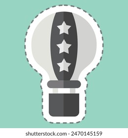 Sticker line cut America Air Ballon. related to America symbol. simple design illustration