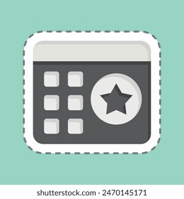 Sticker line cut America Memorial Day. related to America symbol. simple design illustration