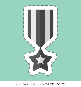 Línea de pegatina cortada América Insignia militar. relacionado con el símbolo de América. ilustración de diseño simple