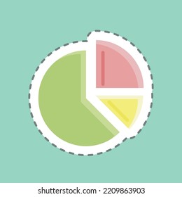 Aufkleber-Zeilenschnitt Analytics. geeignet für Startsymbol. einfaches Design bearbeitbar. Designvorlage, Vektor. einfache Abbildung