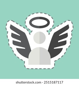 Sticker line cut Angel. related to Seath symbol. simple illustration