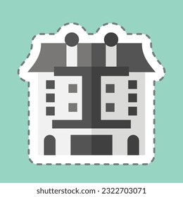Sticker line cut Apartment. related to Accommodations symbol. simple design editable. simple illustration
