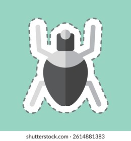 Sticker line cut Aphids. related to Insects symbol. design editable