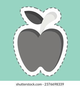 Sticker line cut Apple. related to Fruit and Vegetable symbol. simple design editable. simple illustration