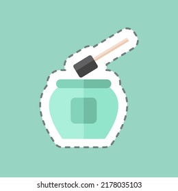Sticker line cut Applicator. suitable for Spa symbol. simple design editable. design template vector. simple symbol illustration