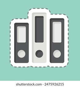 Sticker line cut Archive. related to Book symbol. simple design illustration