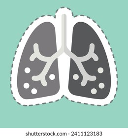 Sticker line cut Ards. related to Respiratory Therapy symbol. simple design editable. simple illustration