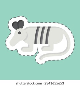 Sticker line cut Armadillo. related to Argentina symbol. simple design editable. simple illustration