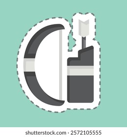 Sticker line cut Arrow and Bow. related to Native American symbol. design editable