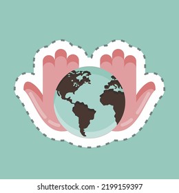Sticker line cut Artificial Noosphere. suitable for education symbol. simple design editable. design template vector. simple illustration