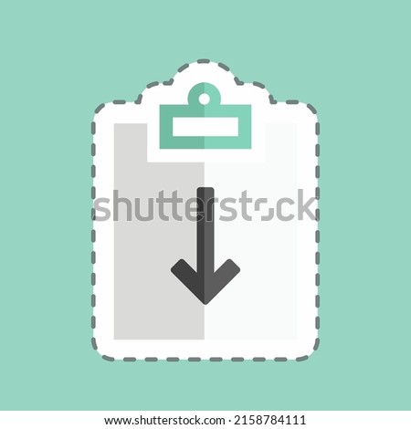 Sticker line cut Assignment Return II. suitable for Infographics symbol. simple design editable. design template vector. simple symbol illustration