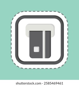 Sticker line cut ATM. related to Public symbol. design editable