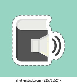 Sticker line cut Audio Book. related to Education symbol. simple design editable. simple illustration