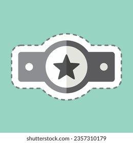 Sticker line cut Award 3. related to Award symbol. simple design editable. simple illustration