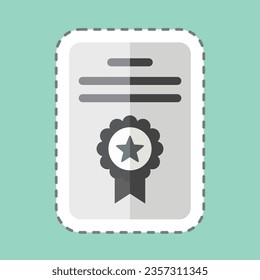Sticker line cut Award 7. related to Award symbol. simple design editable. simple illustration