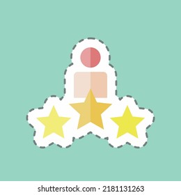 Sticker line cut Awards. suitable for Art symbol. simple design editable. design template vector. simple illustration