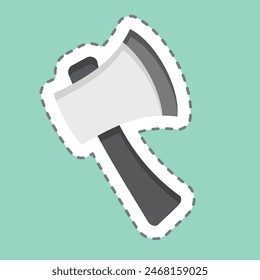Sticker line cut Axe. related to Emergency symbol. simple design illustration