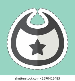 Sticker line cut Baby Bibs. related to Kindergarten symbol. design editable