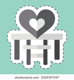 Sticker line cut Baby Chair. related to Kindergarten symbol. simple design editable. simple illustration