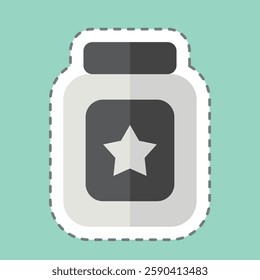 Sticker line cut Baby Food. related to Kindergarten symbol. design editable