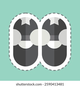Sticker line cut Baby Shoe. related to Kindergarten symbol. design editable