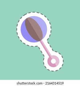 Sticker line cut Baby Toy. suitable for Baby symbol. simple design editable. design template vector. simple symbol illustration