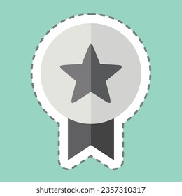 Sticker line cut Badge. related to Award symbol. simple design editable. simple illustration