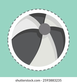 Sticker line cut Ball. related to Kindergarten symbol. design editable