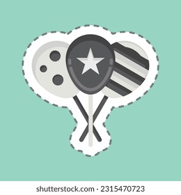Sticker line cut Ballon. related to Amusement Park symbol. simple design editable. simple illustration