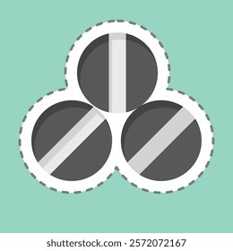 Sticker line cut Balls. related to Equestrian Sport symbol. design editable