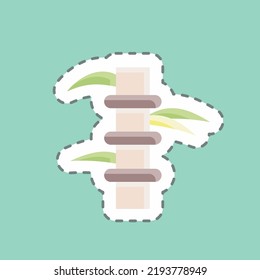 Sticker line cut Bamboo. suitable for Japanese symbol. simple design editable. design template vector. simple illustration