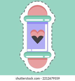 Sticker line cut Barber Pole. suitable for Barbershop symbol. simple design editable. design template vector. simple illustration